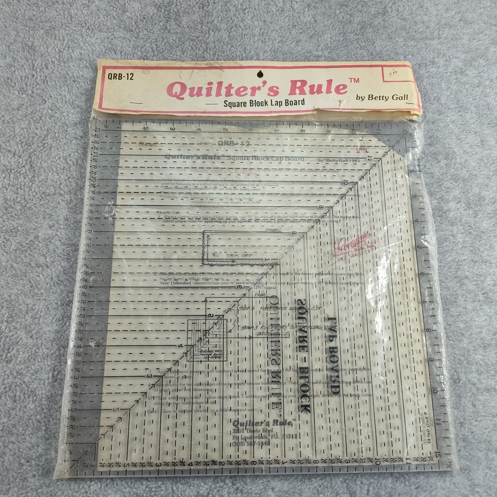1980 Betty Gall Quilters Rule QRB12 Squar Block Lap Board 16.5X16.5 B23.3GA-3580